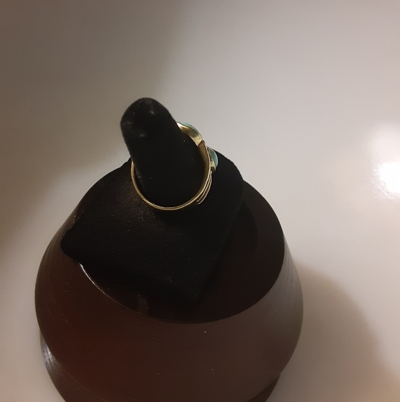 Silpada K & R Brass Ring w/ Turquoise Stones SZ 8.5 UNRELEASED RARE  HTF - Picture 4 of 5